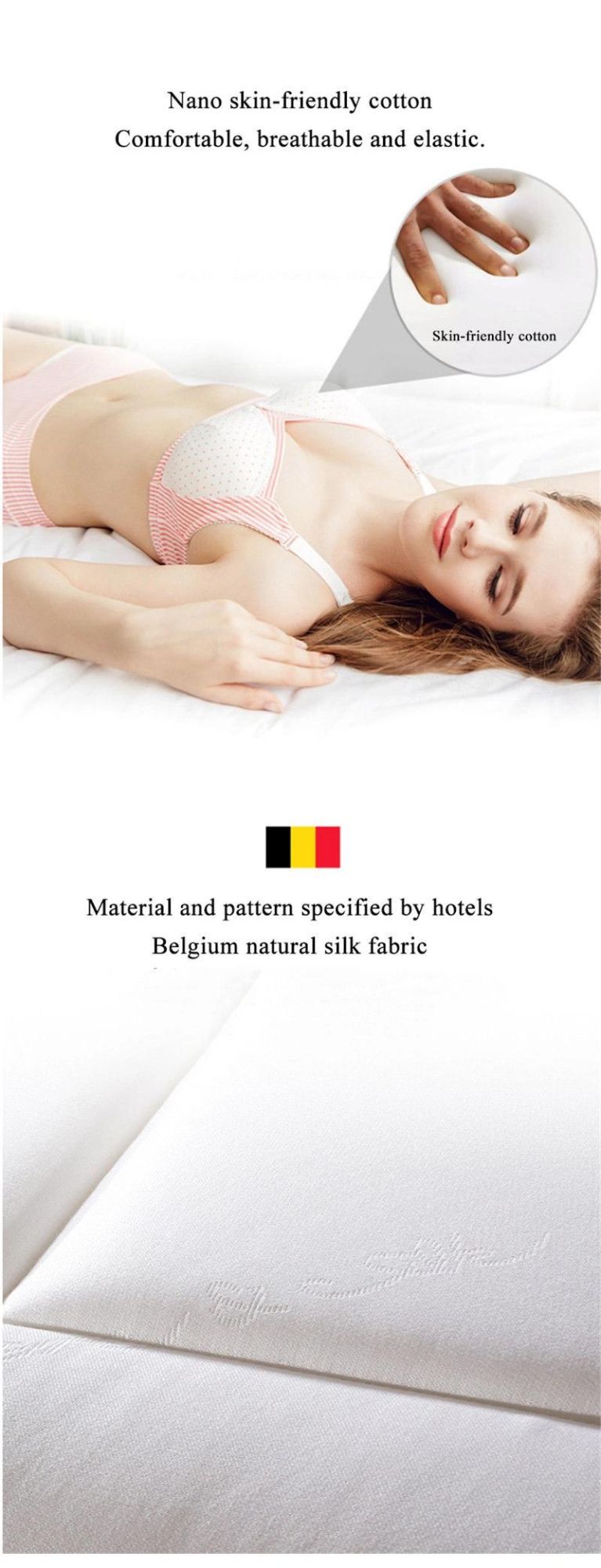 Hotel Spring Mattress Latex Vacuum Silk Fabric for Single Bed