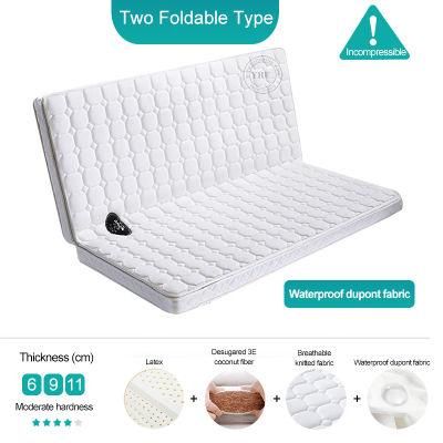 Travel Bedfoam Mattress Foldable Waterproof Fabric 8cm Single Bed
