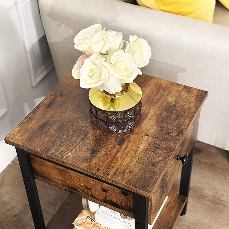 Nova Metal Frame Industrial Style Bedside Table Nightstands