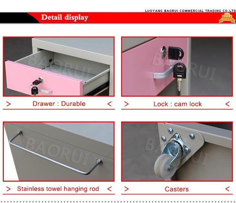 Isolation Hospital Use Metal One Drawer Patient Bedside Lockers