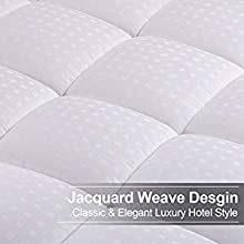 Mattress Pad Pillow Top Mattress Cover Quilted Fitted Mattress Protector Cotton Top 8-21" Deep Pocket Hypoallergenic Cooling Mattress Topper