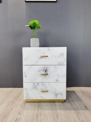 Customized Simple and Compact Glass Bedside Table Made in China