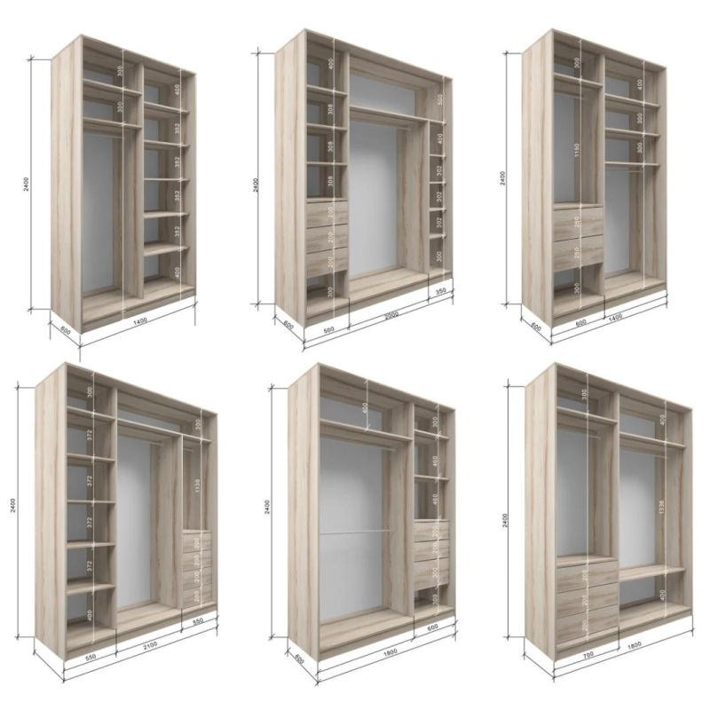 Simple Design Modern Style Swing Door Almirah Wardrobe Closet