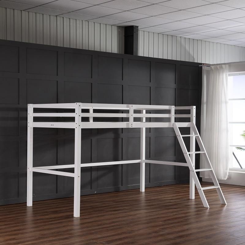Modern Simple Family Bedroom Furniture Solid Wood Double High Foot Bed