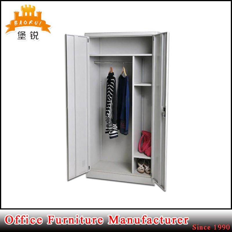 Bedroom Furniture 2 Door Steel Almirah Metal Wardrobe Design