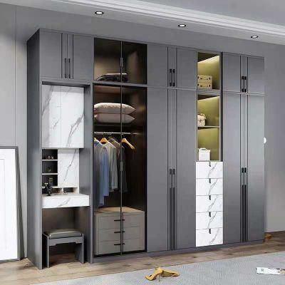 Modern Light Luxury Design Open Door Wardrobe with Dressing Table