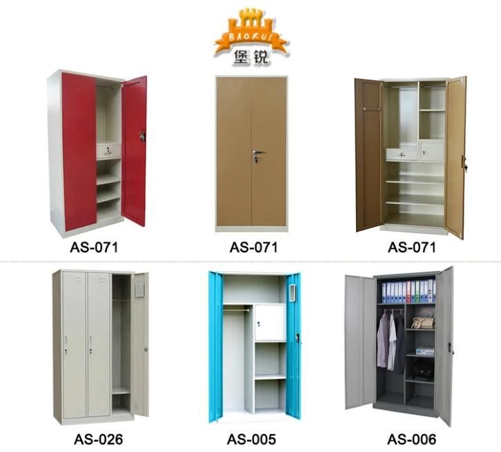 Fas-005 Chinese Knock Down Furniture Double Door Locker /Iron Clothe Almirah Designs with Price