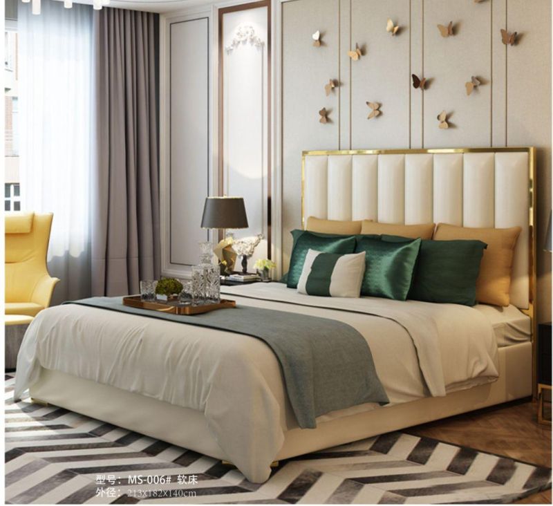 Modern High Wooden Headboard Super King Size Platform Bed Frames Designs Supplier