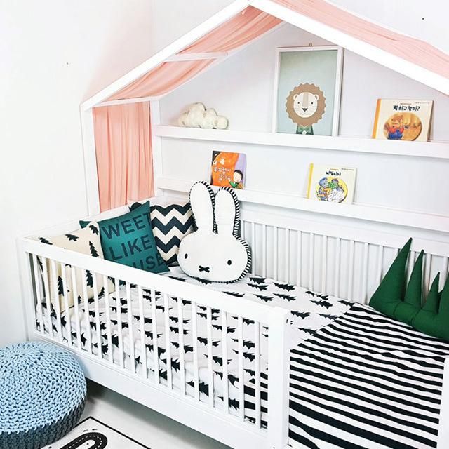 China Made Unique Kids Wooden House Bed Child Kid Single Size Bed