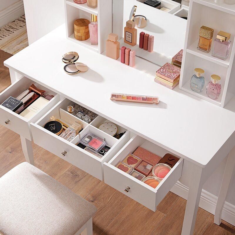 Vanity Set with Stool and Mirror
