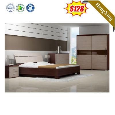 China Supplier Modern Wooden Hotel Home Bedroom Furniture Melamine Double King Queen Bed