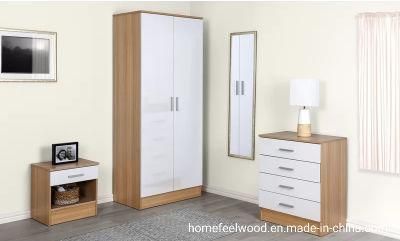 Wholesale High Gloss Bedroom Wardrobe Furniture Set with Fsc (HF-WF312B)