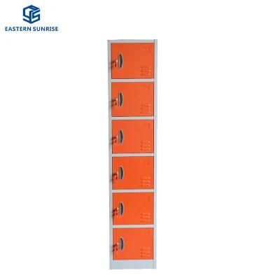 Colorful 6-Door Steel Storage Wardrobe for Gym/School