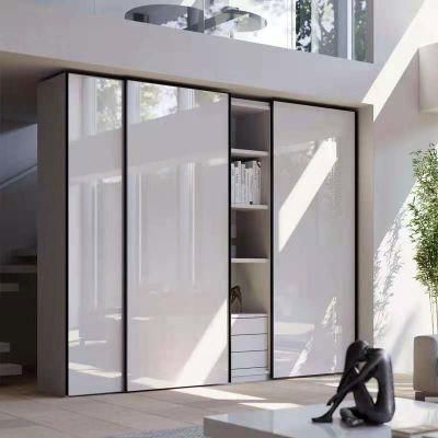 Modern Lacquer Gloss Sliding Door Wooden Bedroom Wardrobe