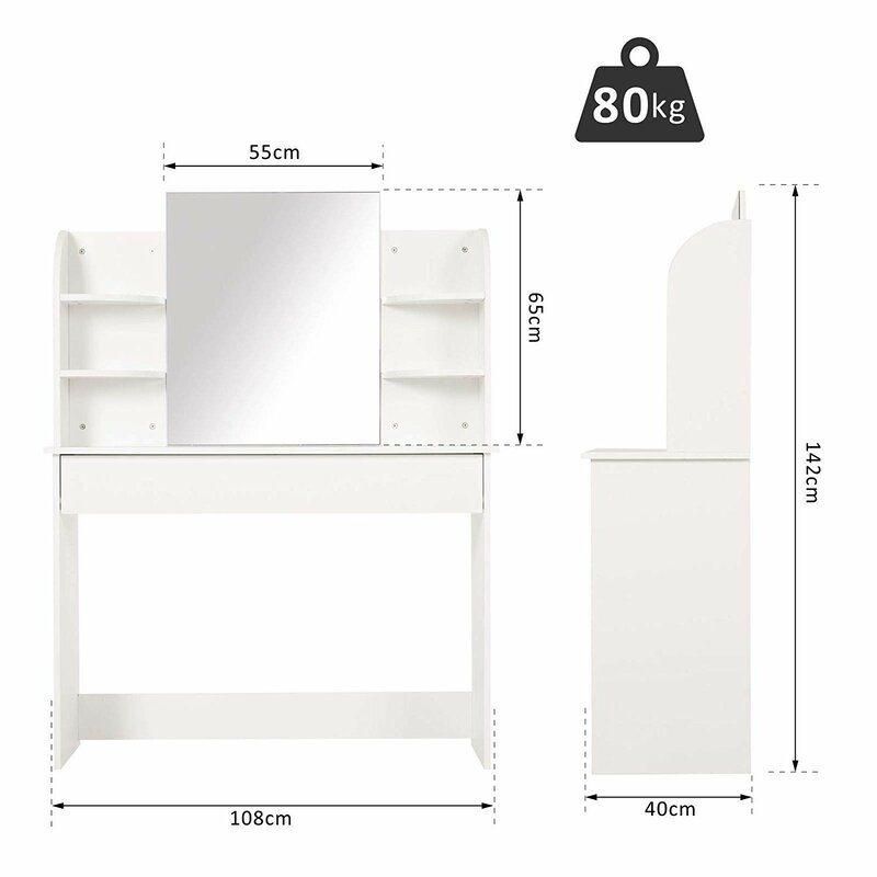 Particle Board Dressing Table with Mirror