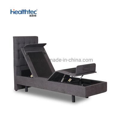 2022 Gray Electric Split Queen Size Electric Massage Adjuatable Bed with Bed Frame