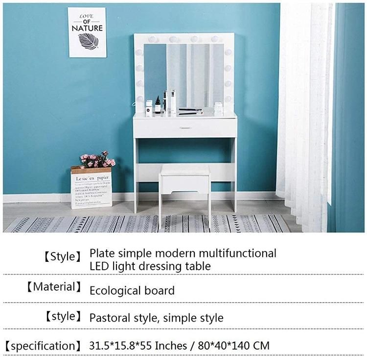 Multi-Purpose Wood Dresser with LED Lights and Mirror