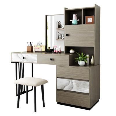Nordic Dressing Table Bedroom Small Apartment Dressing Table Stool Combination Classical Plate Dressing Table Economical Table 0005