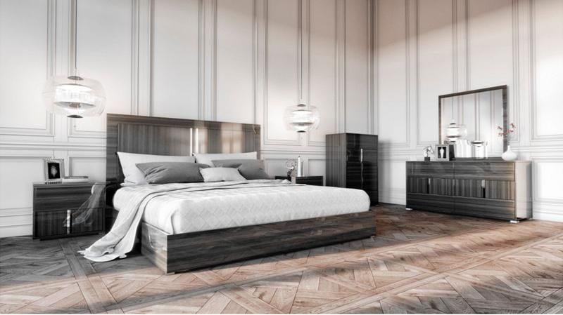 Nova Gray Platform Bedroom Bed for Hotel / House / Villa