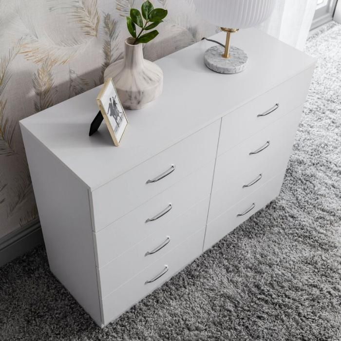 Wooden Oak Color Furniture Chest of 8 Drawers Sideboard Cabinet (HF-WF210725)