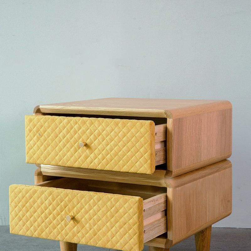 Modern Simple White Oak Solid Wood Home Storage Nightstand 0261
