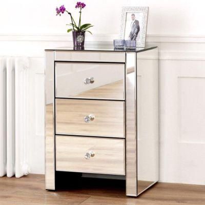 China Made Europe Style Excellent Workmanship Mirrored Nightstand