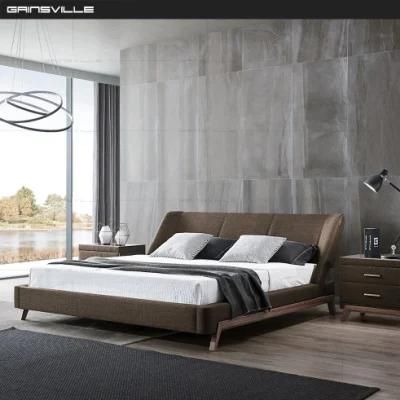 Customized Modern King Size Bed Bedroom Home Furniture with Walnut Veneer Frame Gc1713