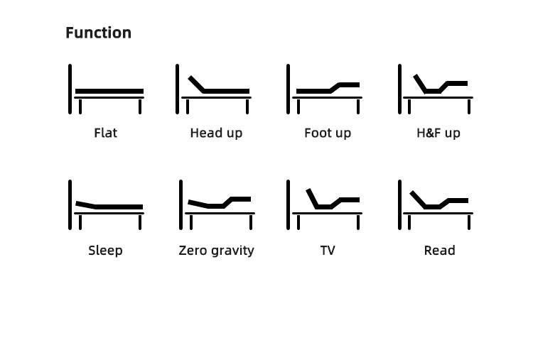 Healthtec Customize Bed Furniture Head up & Leg up Simple Adjustable Bed Frame