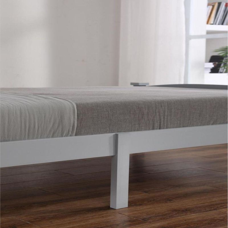 Bedroom Solid Wood Painted Grey Single Bed/Double Bed Child Bed K/D