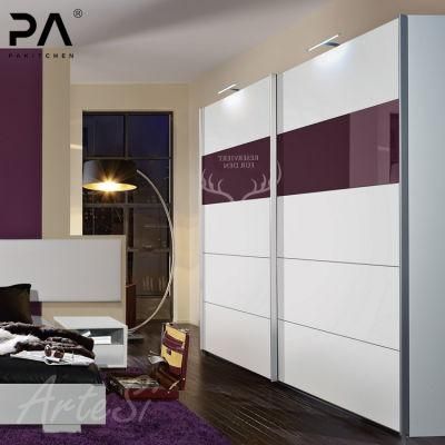 Custom Luxury Double Sliding Door Wardrobe Storage Clothes Design