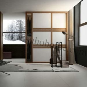 Exquisite Design Aluminum Frame Wooden Sliding Door with Leather