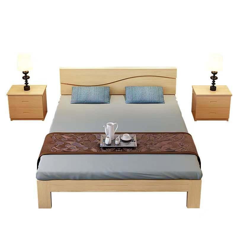 Solid Wooden Bed Contemporary and Contracted Double Advocate Lie 1.8 1.5 M Budget 1.2 M Betamethasone on a Wooden Bed