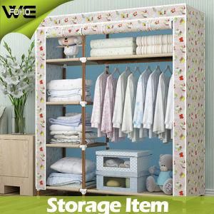 Modern Simple Cheap Double Folding Fabric Discount Wardrobes
