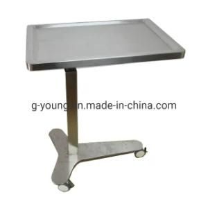 304 Stainless Steel Mobile Dining Table Over Bed Table