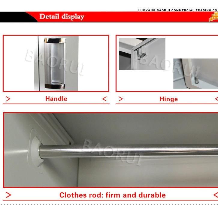 Bedroom furniture Metal Clothes Wardrobe with Mirror