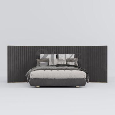 2022 Hot Selling Wooden Home Bedroom Furniture Luxury Foam Mattress Bed with Headboard