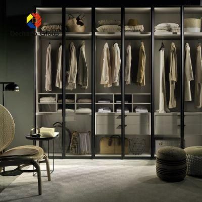 China Factory Price Simple and Modern Room Glass Wardrobe Design