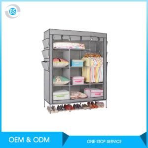 Factory Direct Sale Portable Clothes Closet Oxford Fabric Wardrobe with Door Curtain