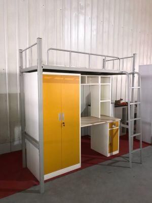 Multi-Purpose College Dormitory Metal Bed with Desk Double Modern Metal Bunk Bed
