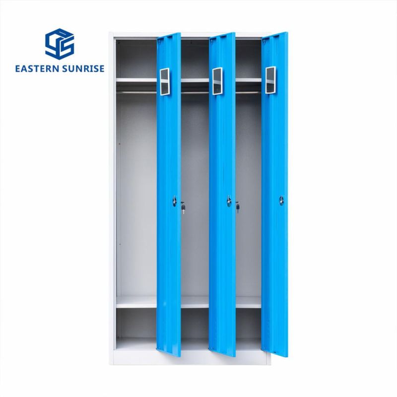 3 Door Metal Storage Locker with Hanger/Adjustable Shelf