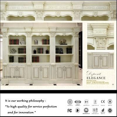 High Quality American White Wooden Book Cabinet