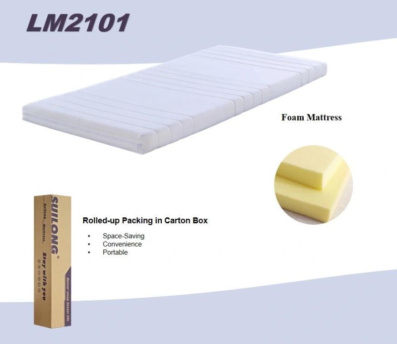 10cm Height Knitted Fabric Removable Foam Mattress with Zipper