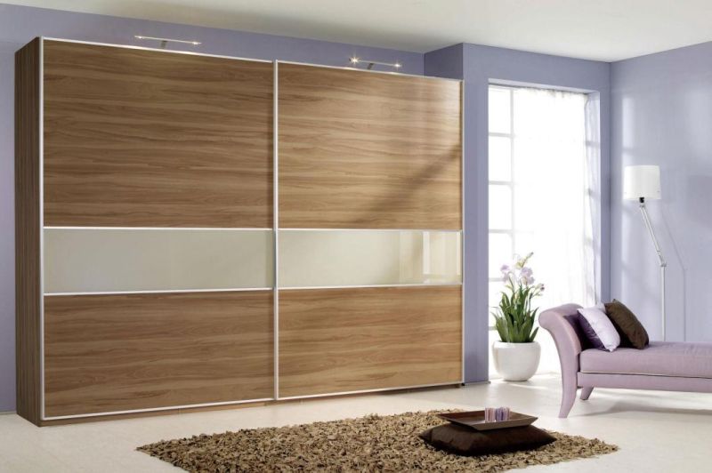 Nova Home Furniture Natural Wood Color Bedroom Wardrobes 2 Sliding Door Close Wardrobe