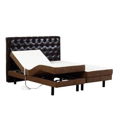 Popular Bed with Mattress Headboard Massage USB Adjustable Bed Furniture for Sale