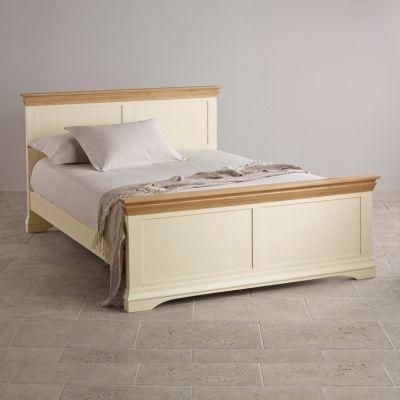 Painted White Oak Solid Wood Double Bed