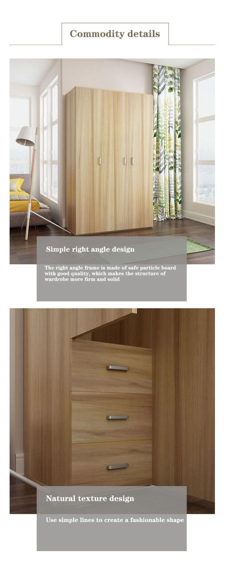 Laminated Plywood Best Choice Self-Cleaning MFC Wardrobe (UL-HMN025)