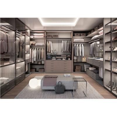 Customized Bedroom Furniture Wooden Melamine Wardrobe Walk in Closet