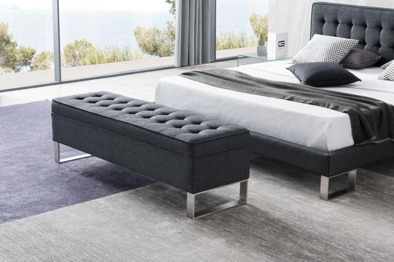 Hot Selling Item Modern Beds Furniture Latest Double Wall Bed of Fabric King Size