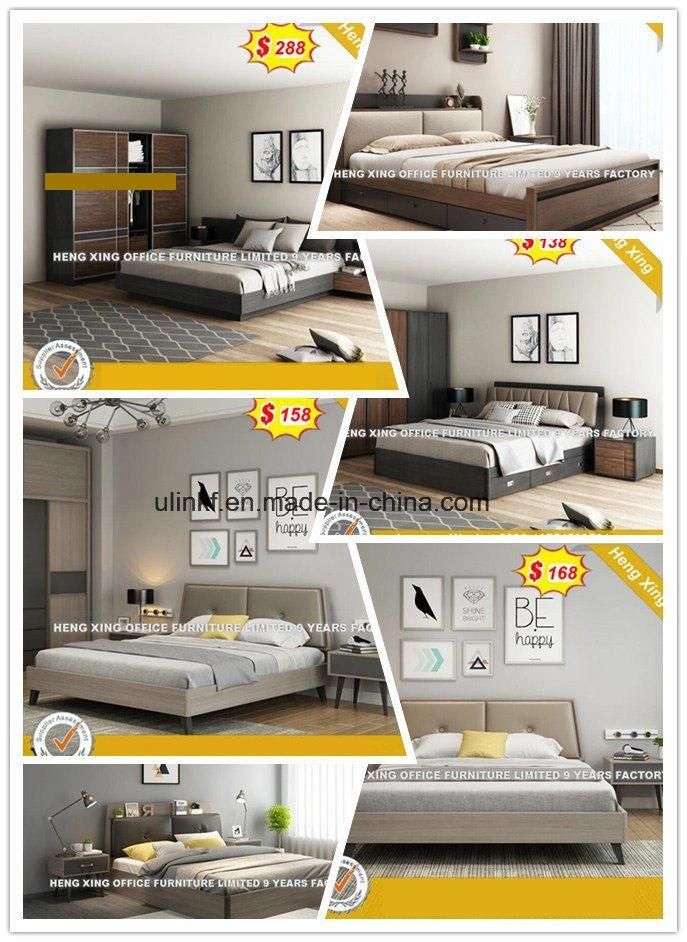 American Style Mahogany Wooden Furniture Queen Size Leater Bed