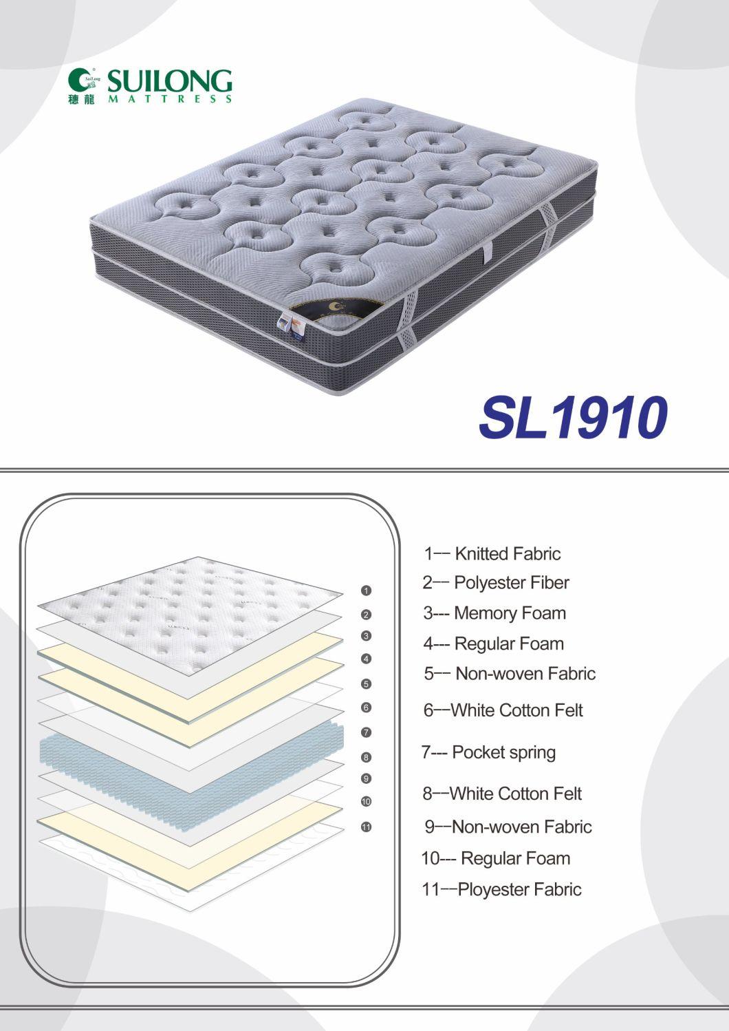 Home Furniture Memory Foam Pocket Spring Mattress Full Mattress